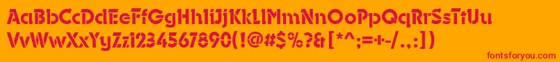 DurangoStencilMediumRegular Font – Red Fonts on Orange Background