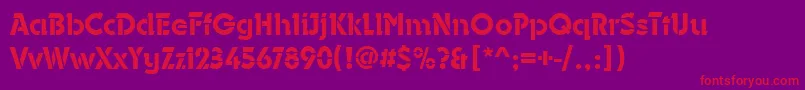 DurangoStencilMediumRegular Font – Red Fonts on Purple Background