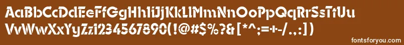 フォントDurangoStencilMediumRegular – 茶色の背景に白い文字