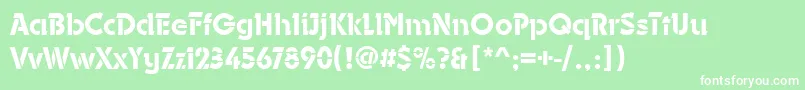 DurangoStencilMediumRegular Font – White Fonts on Green Background