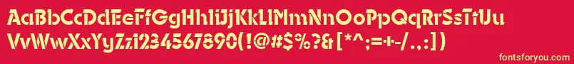 フォントDurangoStencilMediumRegular – 黄色の文字、赤い背景