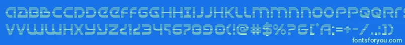 Universaljackgrad Font – Green Fonts on Blue Background