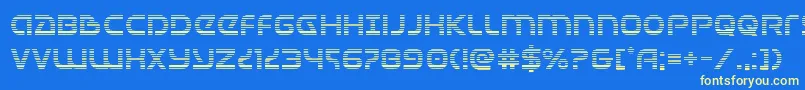 Universaljackgrad Font – Yellow Fonts on Blue Background