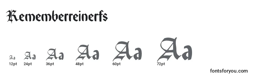 sizes of rememberreinerfs font, rememberreinerfs sizes