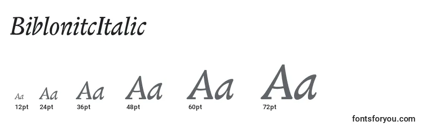 sizes of biblonitcitalic font, biblonitcitalic sizes