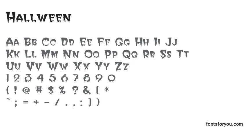 Hallween-fontti – aakkoset, numerot, erikoismerkit
