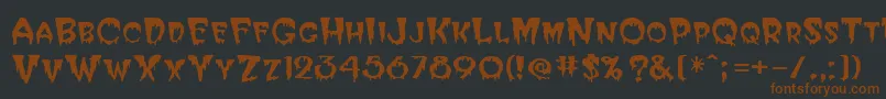 Hallween-Schriftart – Braune Schriften auf schwarzem Hintergrund
