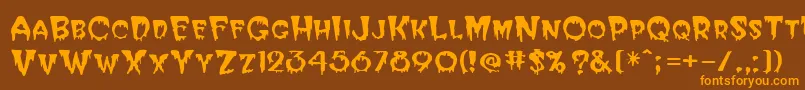 Więcej informacji o czcionce Hallween Czcionka Hallween – pomarańczowe czcionki na brązowym tle