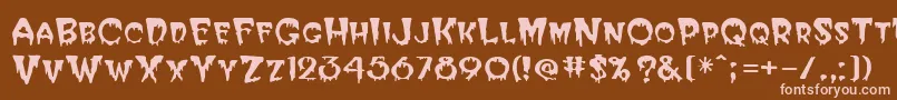 Hallween Font – Pink Fonts on Brown Background