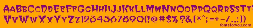 Hallween Font – Purple Fonts on Orange Background