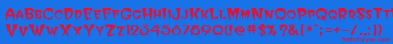 Weitere Informationen zur Hallween-Schriftart Hallween-Schriftart – Rote Schriften auf blauem Hintergrund