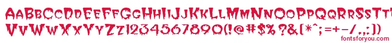 フォントHallween – 白い背景に赤い文字