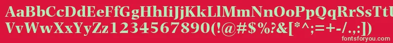 フォントPhotinaMtBold – 赤い背景に緑の文字