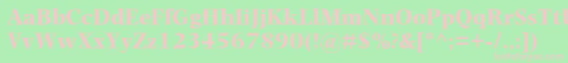 PhotinaMtBold-Schriftart – Rosa Schriften auf grünem Hintergrund