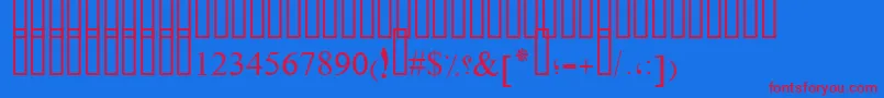 PtBoldHeading Font – Red Fonts on Blue Background
