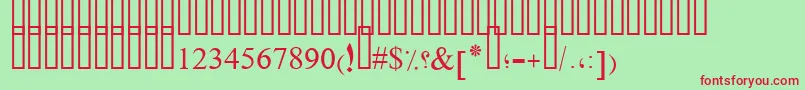 PtBoldHeading-Schriftart – Rote Schriften auf grünem Hintergrund