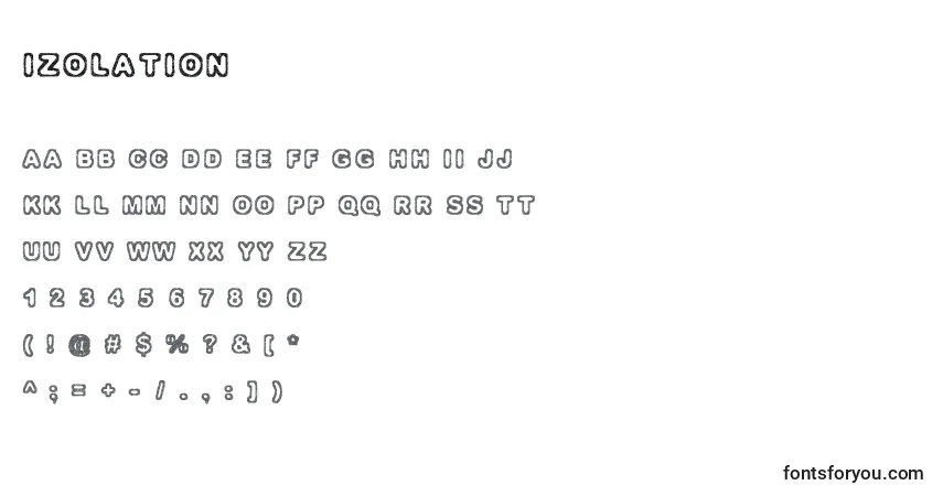 Шрифт Izolation – алфавит, цифры, специальные символы
