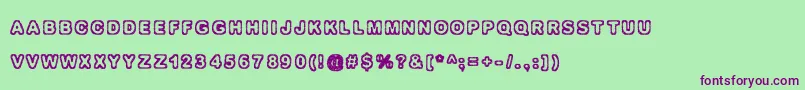 Izolation Font – Purple Fonts on Green Background