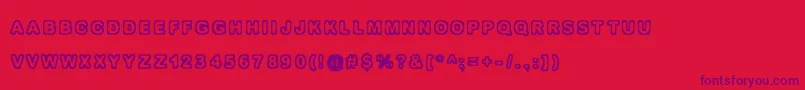 Izolation Font – Purple Fonts on Red Background