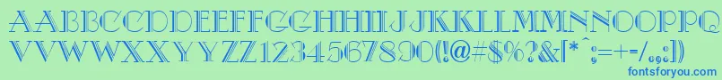DebutNormal Font – Blue Fonts on Green Background