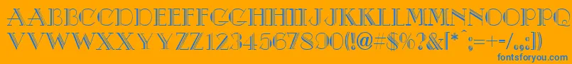 DebutNormal Font – Blue Fonts on Orange Background