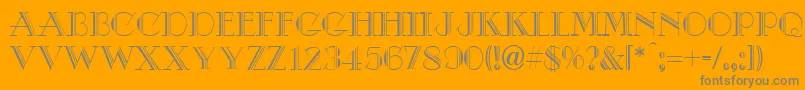 DebutNormal-Schriftart – Graue Schriften auf orangefarbenem Hintergrund