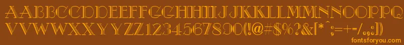 DebutNormal Font – Orange Fonts on Brown Background