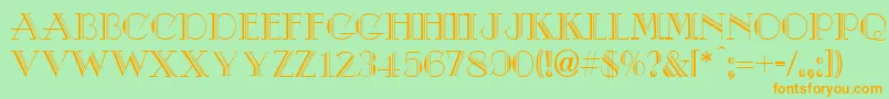DebutNormal Font – Orange Fonts on Green Background