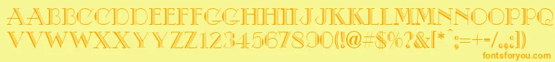 DebutNormal Font – Orange Fonts on Yellow Background