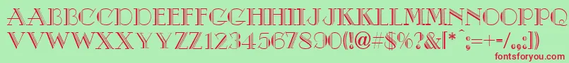 DebutNormal Font – Red Fonts on Green Background