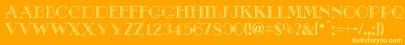 DebutNormal Font – Yellow Fonts on Orange Background