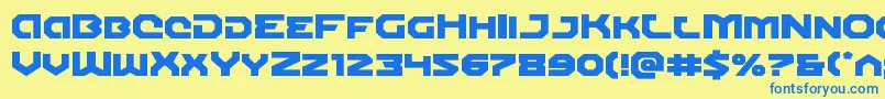 Gunnerstormexpand Font – Blue Fonts on Yellow Background