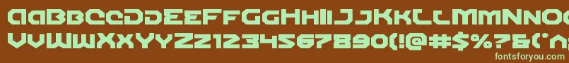 Gunnerstormexpand-fontti – vihreät fontit ruskealla taustalla