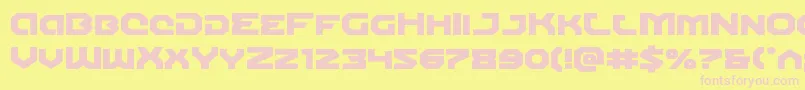 Gunnerstormexpand-fontti – vaaleanpunaiset fontit keltaisella taustalla