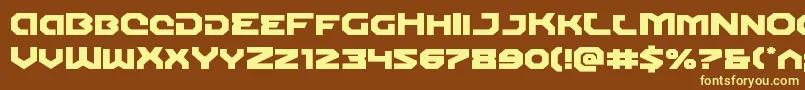 Gunnerstormexpand-fontti – keltaiset fontit ruskealla taustalla