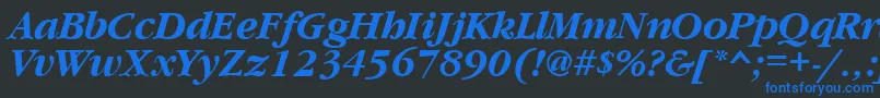 GaramondcttBolditalic Font – Blue Fonts on Black Background