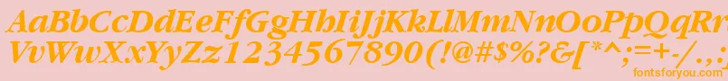 GaramondcttBolditalic-Schriftart – Orangefarbene Schriften auf rosa Hintergrund