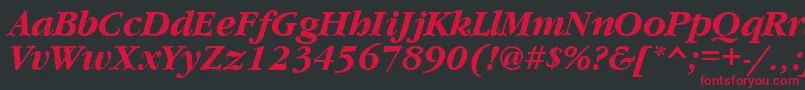 GaramondcttBolditalic Font – Red Fonts on Black Background
