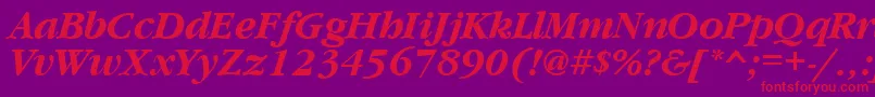 GaramondcttBolditalic Font – Red Fonts on Purple Background