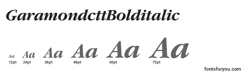GaramondcttBolditalic Font Sizes