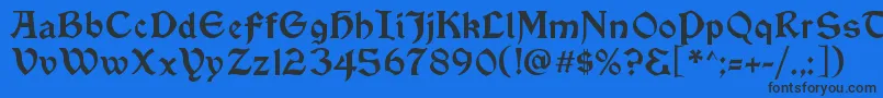 VinqueRegular-Schriftart – Schwarze Schriften auf blauem Hintergrund