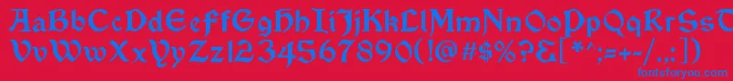 Więcej informacji o czcionce VinqueRegular Czcionka VinqueRegular – niebieskie czcionki na czerwonym tle