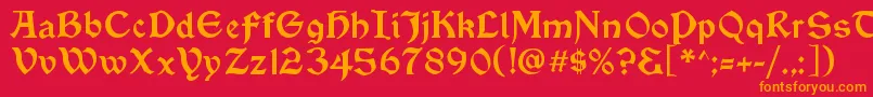 VinqueRegular Font – Orange Fonts on Red Background