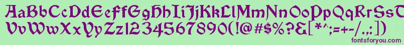 VinqueRegular Font – Purple Fonts on Green Background