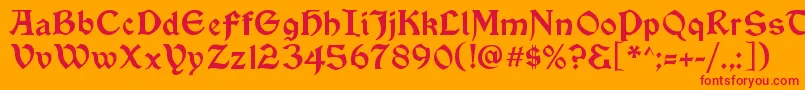 フォントVinqueRegular – オレンジの背景に赤い文字