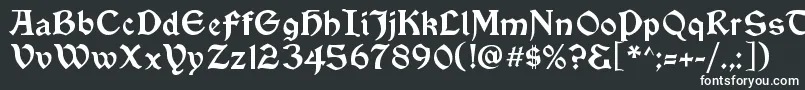 VinqueRegular-fontti – valkoiset fontit mustalla taustalla