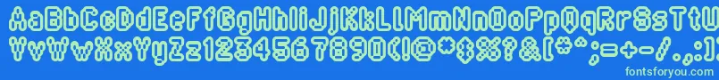 Blippia Font – Green Fonts on Blue Background