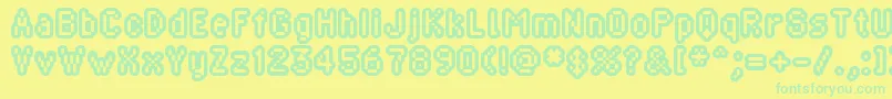 Blippia-fontti – vihreät fontit keltaisella taustalla