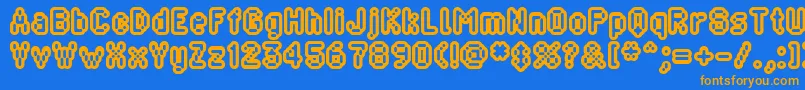 Blippia Font – Orange Fonts on Blue Background