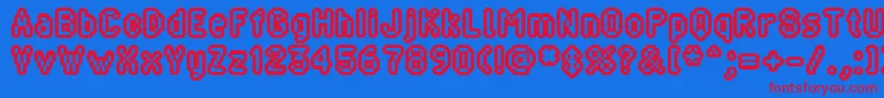 Blippia Font – Red Fonts on Blue Background